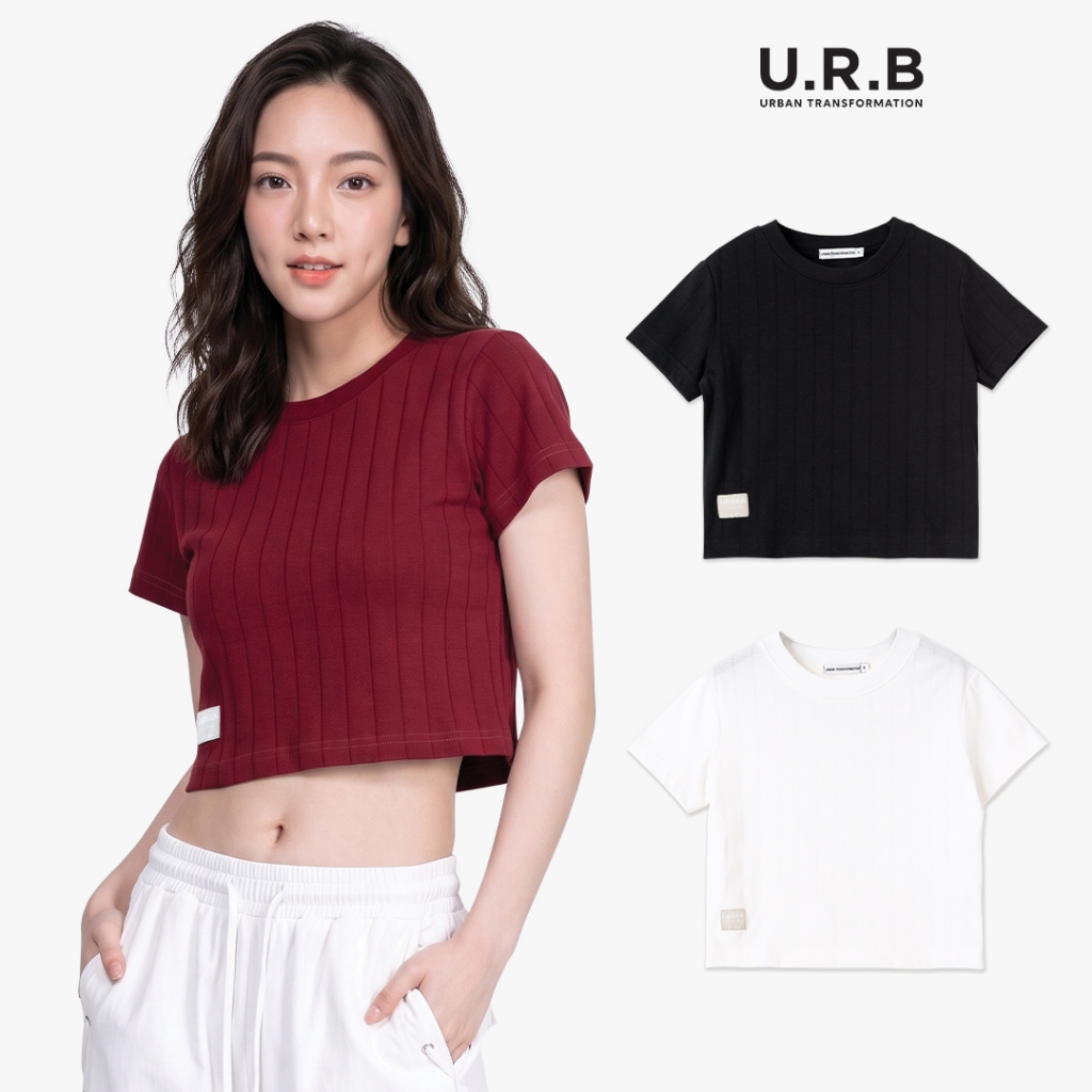 URBAN : WOMEN'S CROPPED RIBBED TEE เสื้อครอปผ้าริบผู้หญิง รุ่น 1UTWT1076 SET Basic (แดง,ดำ,ขาว)