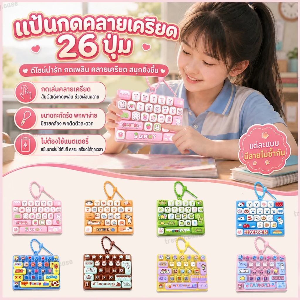 แป้นพิมพ์ ของเล่น กดคลายเครียด Keyboard Keycap เสียงครีมมี่ กดเพลิน สลับคีย์แคปได้ พร้อมส่ง