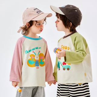 Babyonline(Y516)M6-OF5 (ส่งด่วน1วัน)เสื้อแขนยาวสำหรับเด็กชายและเด็กผู้หญิงลายการ์ตูนน่ารัก ผ้าฝ้าย นิ่ม ใส่สบาย