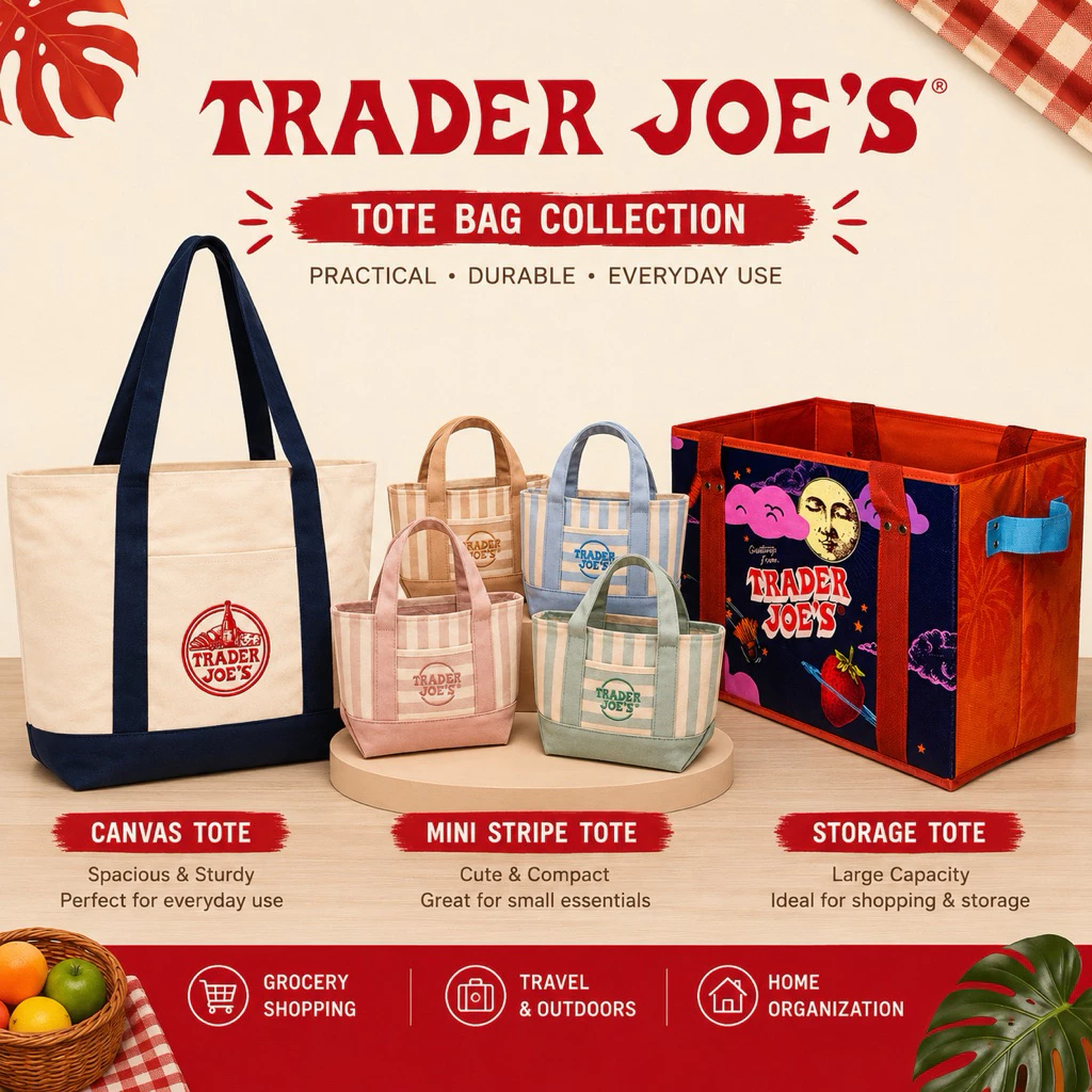 กระเป๋าผ้ามินิ นำเข้า🇺🇸 Trader Joe's Mini Tote Bag รุ่นลายริ้วพาสเทลสุดฮิตสุดละมุน 🧸