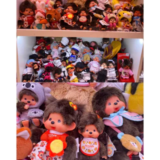 🇯🇵 นำเข้าจากญี่ปุ่น 💖 Monchhichi พวงกุญแจตุ๊กตา Sakura & Monmate ขนนุ่ม ลายดอกไม้ มี 4 แบบ ห้อยกระเป๋าได้ 🎀