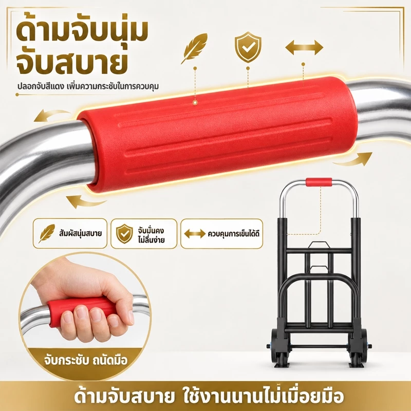 รถเข็น รถเข็นของ 2ล้อ พับได้ ยืดได้ รับน้ำหนัก 300KG ได้มาก พกพาสะดวก ล้อ PU/ล้อยาง thumbnail 5