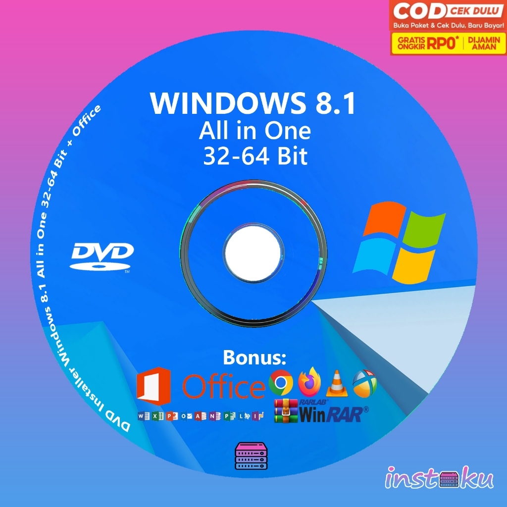 DVD-W8.1Pro แผ่นลงโปรแกรมคอมพิวเตอร์ แผ่นซ่อมแซมคอมพิวเตอร์