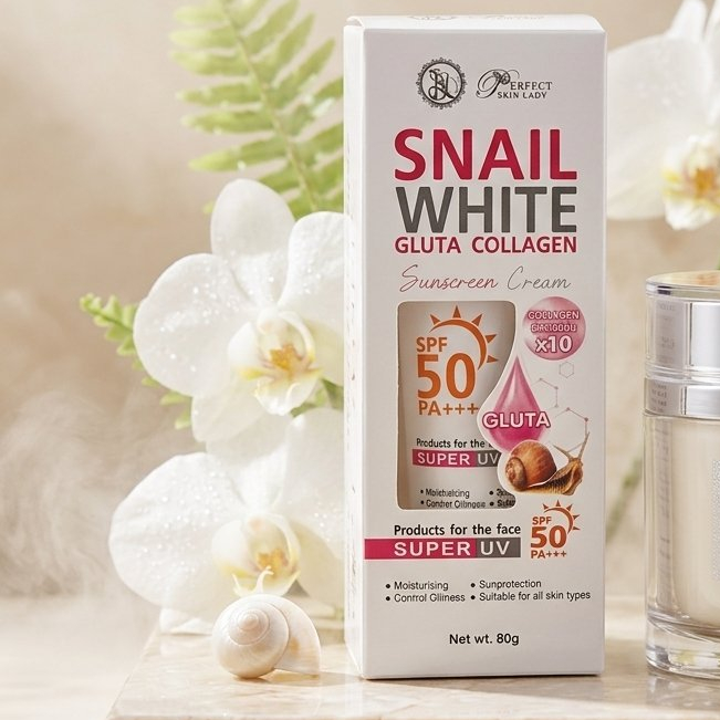 perfect skin lady SNAIL WHITE GLUTA COLLAGEN Sunscreen Cream กันแดดสเนล 80g