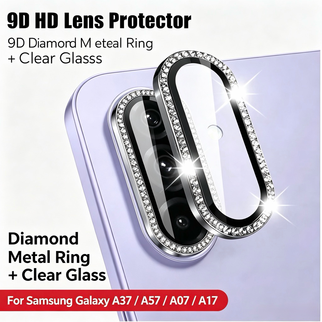 ฟิล์มกล้อง เพชร เลนส์กล้องเพชร สำหรับรุ่น Samsung A07 A17 A26 A36 A56 A16 A27 A37 A57 ป้องกันเลนส์กล้อง