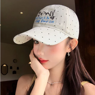พร้อมส่ง หมวกสไตล์สาวหวาน ( God )กันแสงแดดแบบใหม่ รอบศีรษะขนาดใหญ่ 2 สี ลายจุด