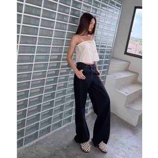 ยีนส์ NUMGEN BA13 กางเกงยีนส์เอวกลางกระบอกใหญ่ รุ่น Rugged Belt - ผ้าไม่ยืด