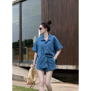[ห้ามเผื่อไซส์] Denim Set ชุดเซ็ตยีนส์แท้ เสื้อ+กางเกง