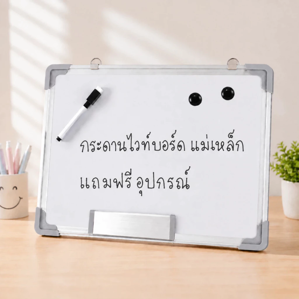 กระดานไวท์บอร์ด กระดานไวบอร์ด Whiteboard แม่เหล็ก 30x40 ซม. เขียนลบง่าย พร้อมปากกา ยางลบ ใช้เรียน ออฟฟิศ