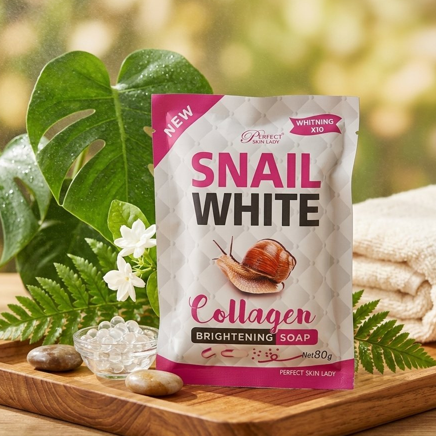 สบู่ SNAIL WHITE COLLAGEN BRIGHTENING SOAP 80g