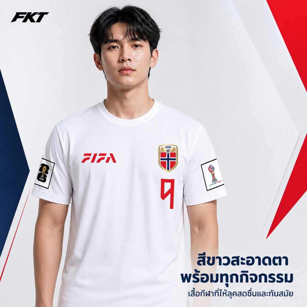 เสื้อฟุตบอลคอกลมฟุตบอลโลกJersey Sport Wear Premium Style No.9 Erling Braut Haaland jersey