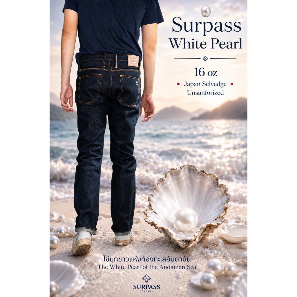 Surpass White Pearl 16 oz ผ้าญี่ปุ่น