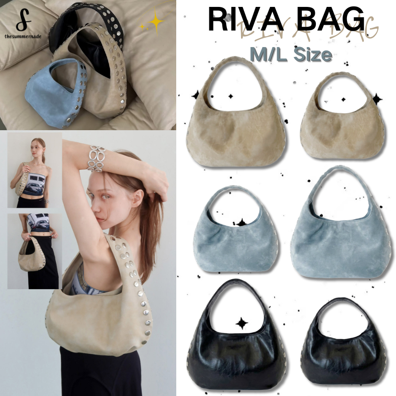 ✨พร้อมส่ง💟Thesummernade_Bag RIVA BAG (1:1) 💗Hobo Bag M/L Size ทรงพระจันทร์เสี้ยว ติดสตั๊ด สะพายใต้วงแขน กระเป๋าสะพายไหล่