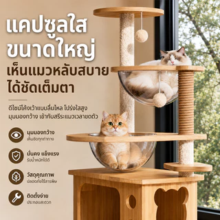 ตัวคอนโดแมวใหญ่ 240CM หนาพิเศษ แมว 1-15 รับน้ำหนักได้มาก คอนโดแมวไม้ คอนโดแมวไม้จริง condoแมว คอนโดแมวสีขาว ของเล่นแมว