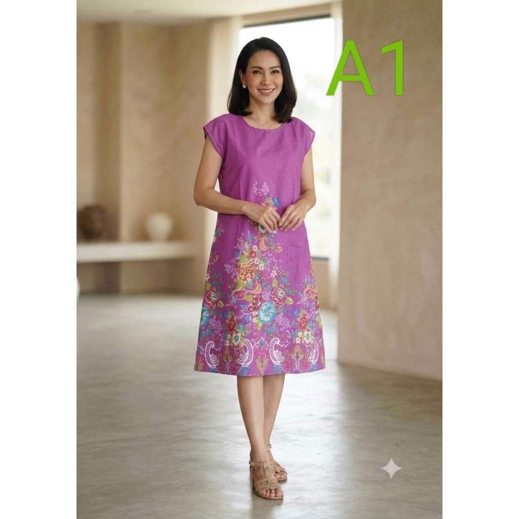 ชุดนอนจากผ้าถุง ชุดเดรสใส่อยู่บ้าน ใส่เที่ยว เอาใจคุณแม่