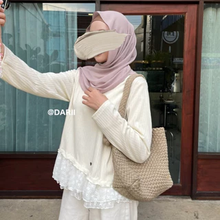 Hana Top (ฮานะ) | เสื้อผ้ายืดแขนยาว แต่งระบาย 2 ชั้น