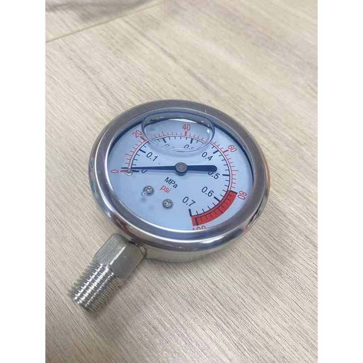 เกจวัดแรงดันคุณภาพสูง oil filled Pressure gauge 0-10 bar แรงดันลม แรงดันน้ำ แรงดันน้ำมัน
