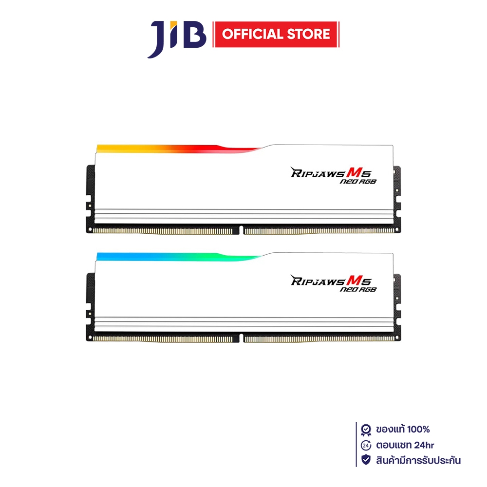 32GB (16GBx2) DDR5 6000MHz RAM (หน่วยความจำ) G.SKILL RIPJAWS M5 NEO RGB - AMD EXPO INTEL XMP CL36 WH