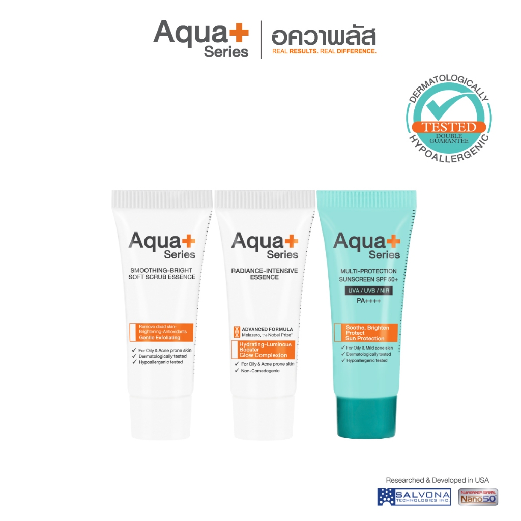 แถมฟรี 8.8 | ชุดสินค้าขนาดทดลอง (Soft Scrub 5ml / Essence 5ml / Sunscreen 5ml)
