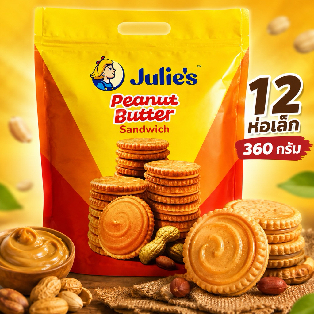ขนมจูลี่ 🥜 Julie’s Peanut Butter Sandwich 🥜