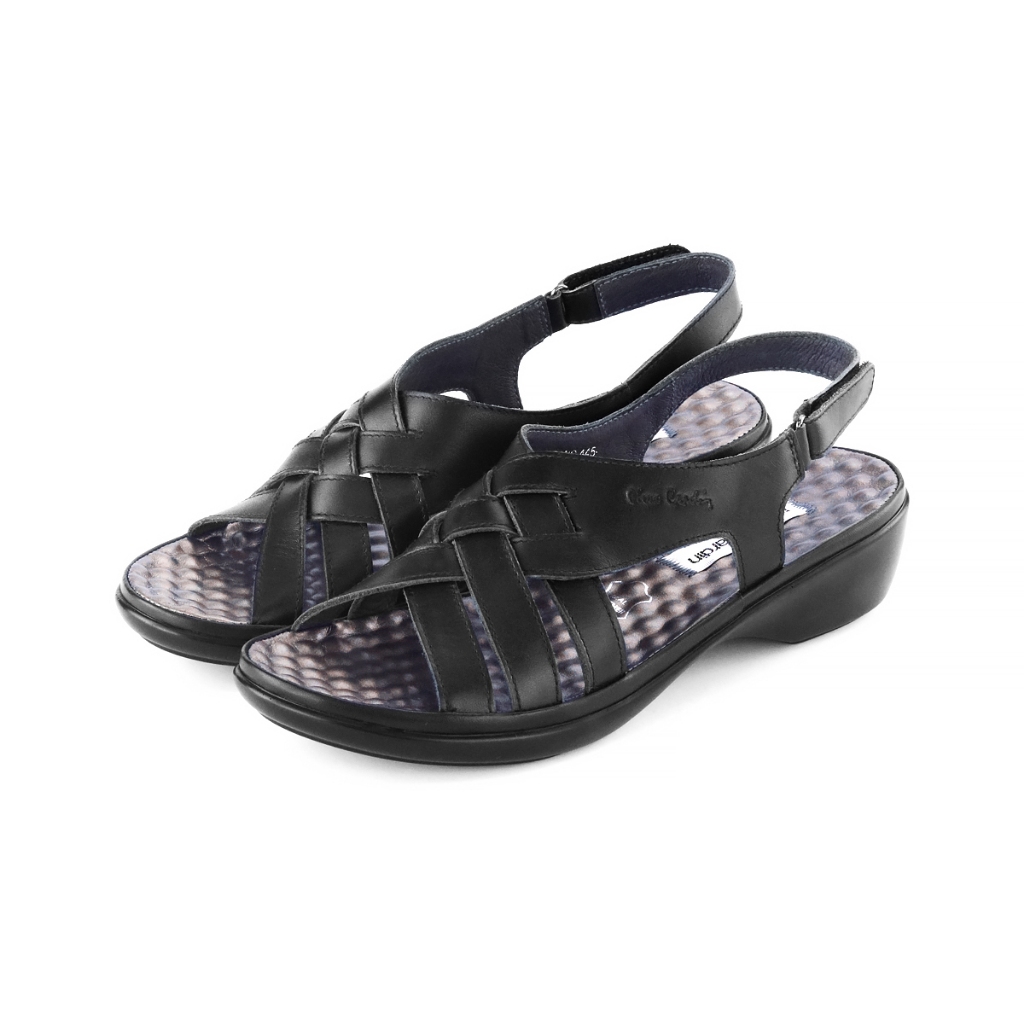 [Size 36-41] Pierre Cardin รองเท้าแตะผู้หญิง เพื่อสุขภาพ นุ่มสบาย ผลิตจากหนังแท้ สีดำ รุ่น 27WS445