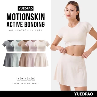 Yuedpao MotionSkin Active Bonding ชุดออกกำลังกาย เสื้อครอปบราในตัว และกระโปรงกีฬา ไร้ตะเข็บ ผ้านุ่มลื่น แห้งไว (5 สี)