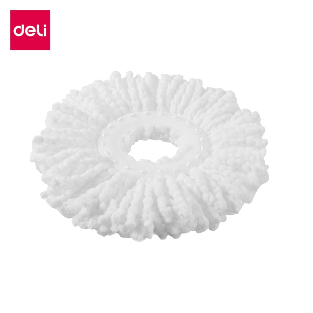Deli ผ้าม็อบถูพื้น ผ้าม็อบถูพื้นแบบกลม ผ้าถูพื้น แบบหนา สำหรับไม้ม็อบถูพื้นแบบปั่นแยกน้ำ Mop