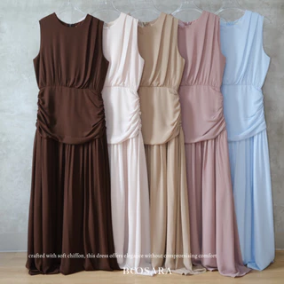 BOOSARA : Noelle Dress (โนแอล) ชุดเดรสยาวมีซับในทั้งตัวใส่ออกงานได้- BSR C.
