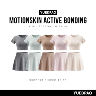 Yuedpao MotionSkin Active Bonding ชุดออกกำลังกาย เสื้อครอปบราในตัว และกระโปรงกีฬา ไร้ตะเข็บ ผ้านุ่มลื่น แห้งไว (5 สี)