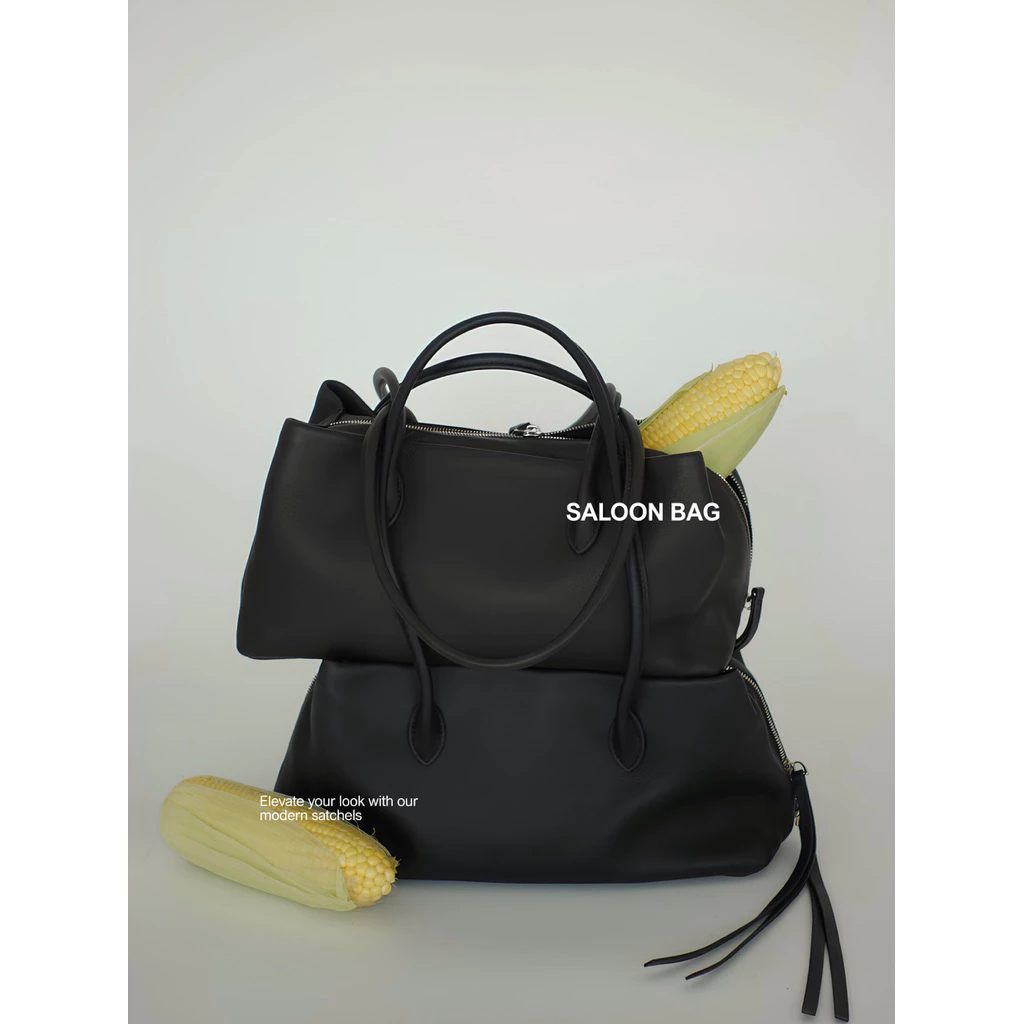(พร้อมส่ง) picke | Saloon Bag #picke024 กระเป๋าหนังวัวแท้ กระเป๋าหนังนิ่มทรงcasual