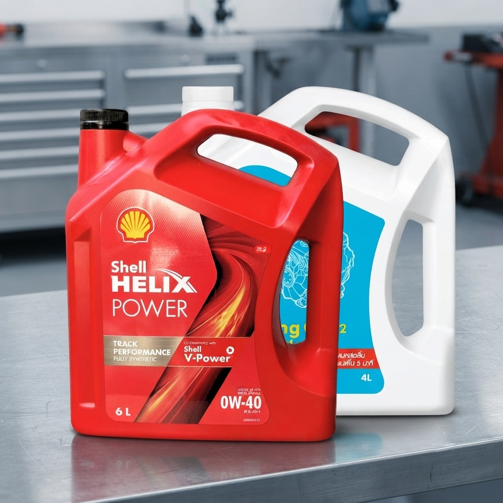 [เซต] น้ำมันเครื่องดีเซล Shell Helix Power 0W-40 6 ลิตร +ฟลัชชิ่ง ออยล์ Shell Flushing Oil
