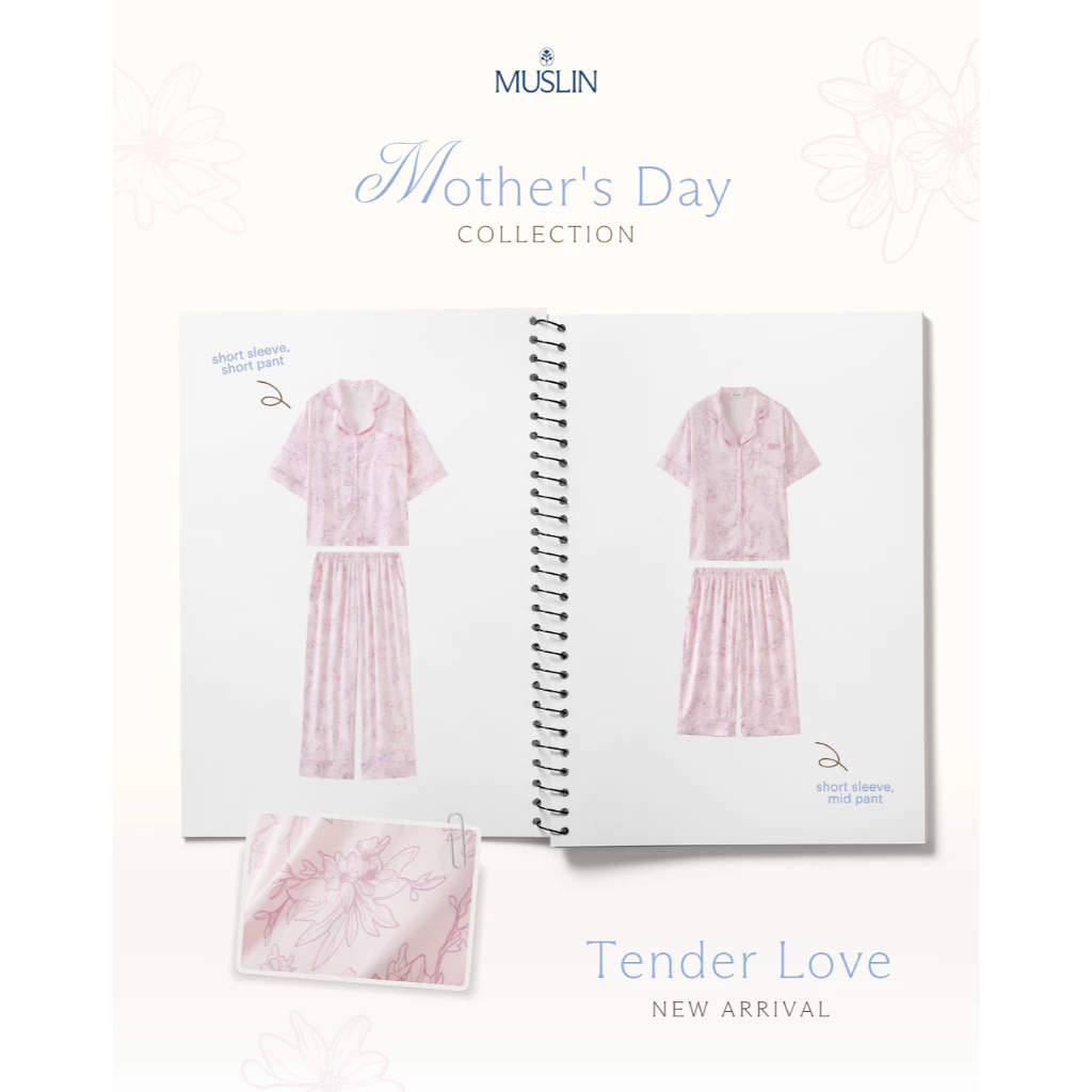 MUSLIN Tender Love - Silk Satin Pajamas [Mother Day collection]