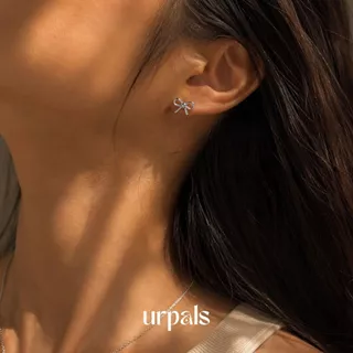 URPALS ต่างหู ลายโบว์ Stainless ชุบทอง 18K ใส่ได้ทุกวัน ไม่ลอกไม่ดำ