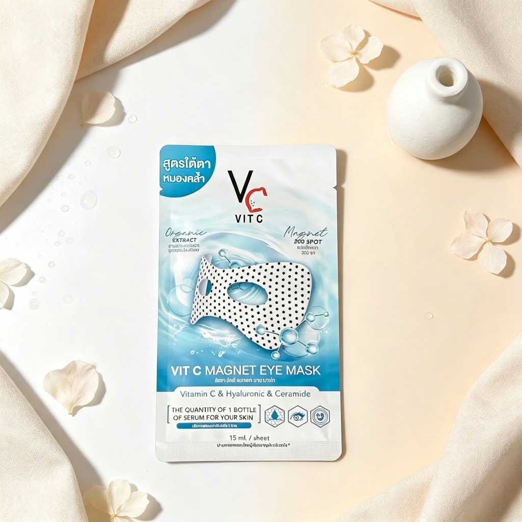 (1ซอง) Vit C Magnet Eye Mask RATCHA มาส์กใต้ตาสกัดออร์แกนิก ลดบวมใต้ตา ผิวสว่างกระจ่างใส