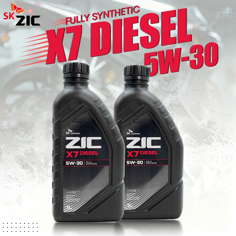 ZIC x7 เบนซิน 5W-30 API  น้ำมันเครื่องยนต์เบนซินสังเคราะห์แท้ 100% SAE 5W30 ขนาด 1 ลิตร