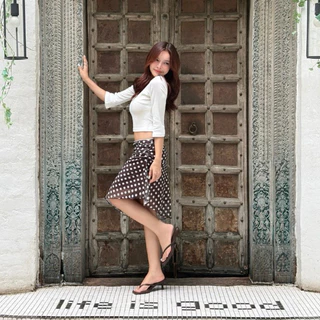 SEPTEMBER ME -Coco Dot Skirt กระโปรงดีไซน์ชายเฉียง