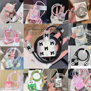 พร้อมส่งจากไทย🚚ชุดเเต่งสายชาร์จสำหรับสายชาร์ 18w 20w เคสอะเเดปเตอร์ ลายการ์ตูน ชุดถนอมสายชาร์จการ์ตูนน่ารักๆ