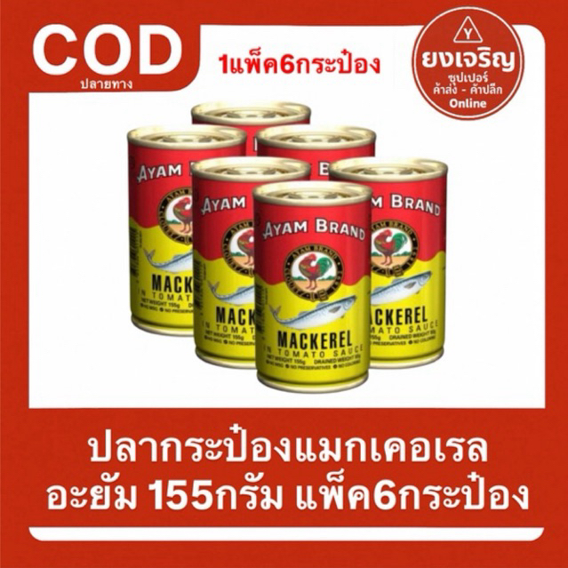 ปลากระป๋องแมกเคอเรล อะยัม 155กรัม 1แพ็ค6กระป๋อง