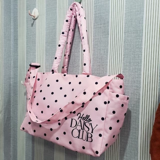Hello Daisy- Brownie bag สะพายครอสได้ สีดำ-ชมพู กระเป๋าแบรนด์ไทยสายสะพายนุ่มนิ่ม