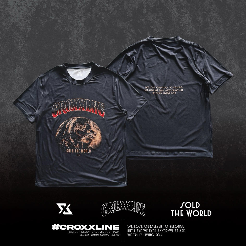 croxxline sold the world เสื้อยืด ออกกำลังกาย คลาสิค freestyle