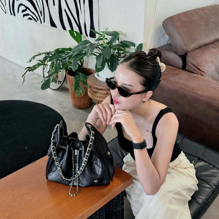 PONYPONY De-Co Caviar Large Shoulder bag กระเป๋าสะพายข้าง