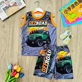 เสื้อผ้าเด็ก ชุดเซต เสื้อผ้าเด็กชสย หญิง แขนกุด (กล้าม) ผ้าลื่นไมโคร