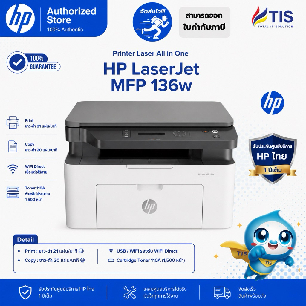 HP LaserJet MFP 136a / 136w (#4ZB85A / 4ZB86A)
