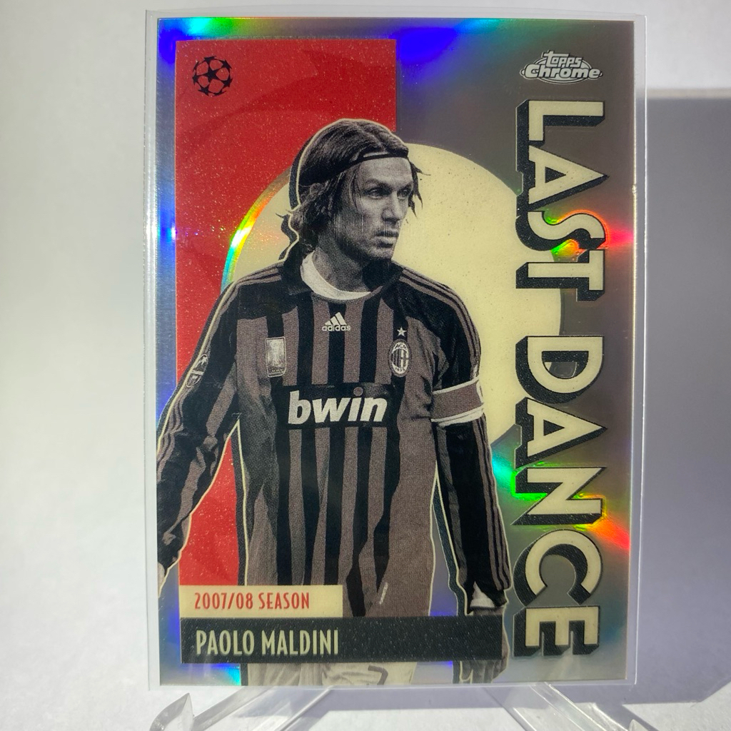 การ์ดนักฟุตบอล PAOLO MALDINI, AC MILAN, LAST DANCE, 2007/08 SEASON, TOPPS CHROME 2026, LD-11, (ตำหนิ