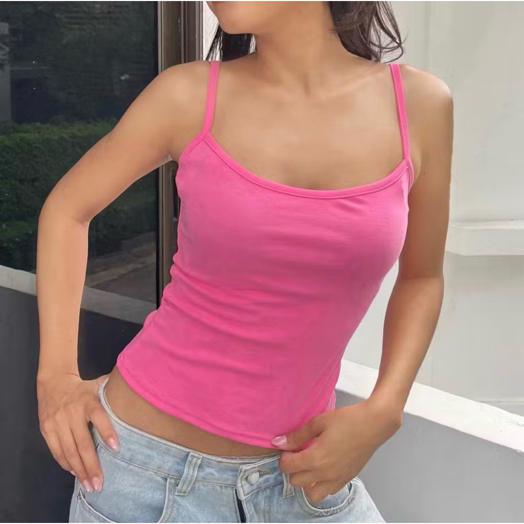 (used once) Buarchom—(BCM001) สายเดี่ยวเอวสับ size s ผ้าคอตตอนspendex พรีเมียม ไม่ย้วย
