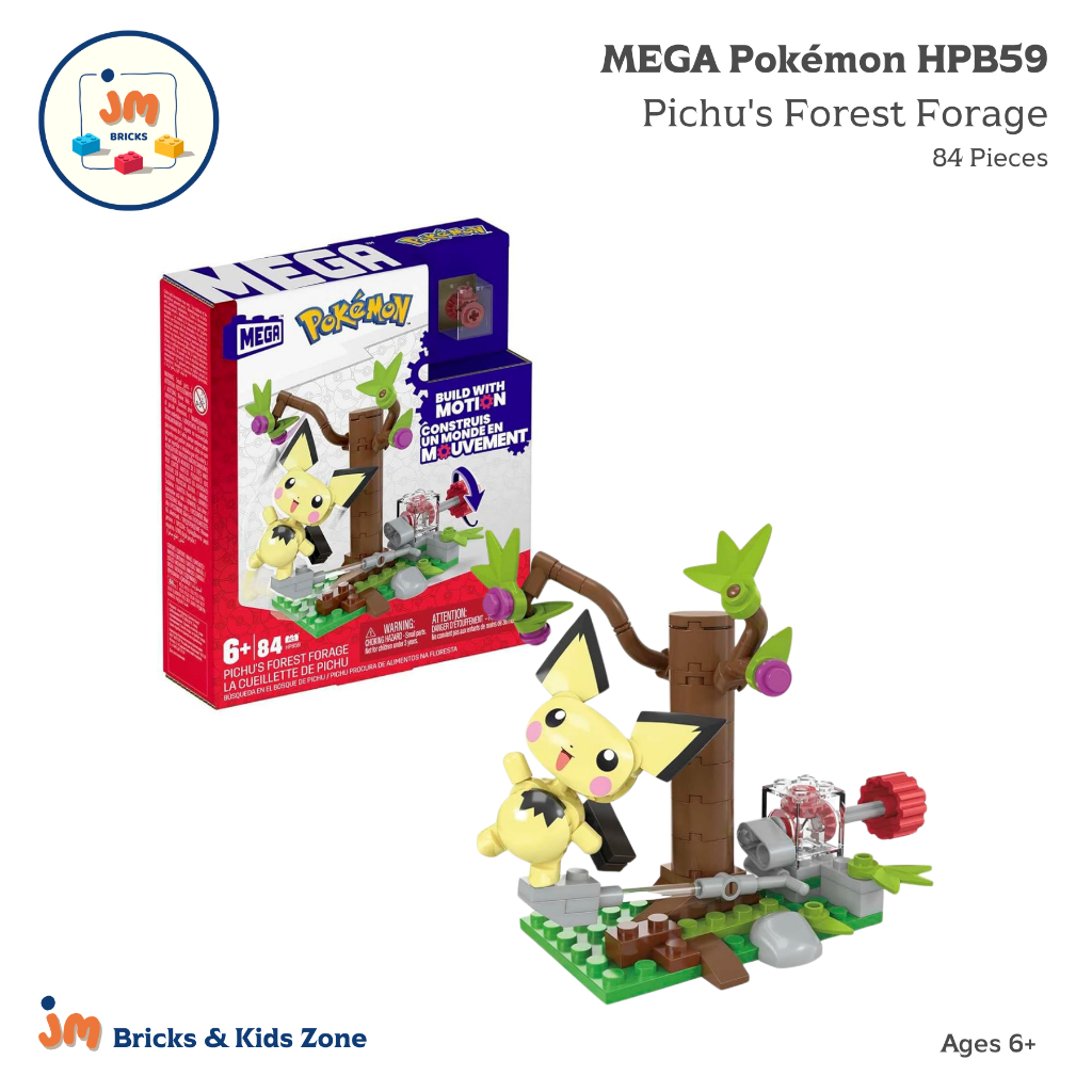 MEGA Pokémon HPB59 Pichu's Forest Forage (84 Pieces) สำหรับเด็กอายุ 6 ปีขึ้นไป