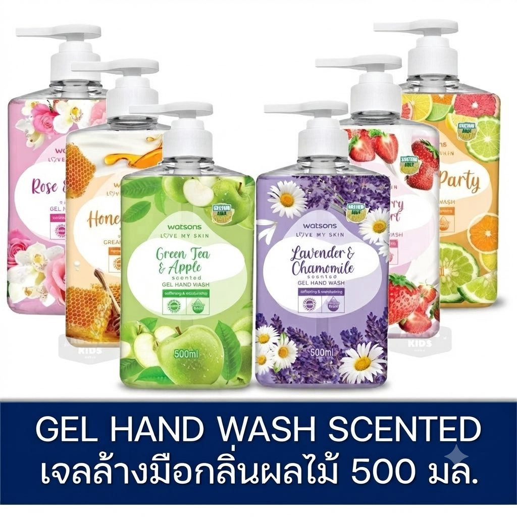 Watsons สบู่เหลวล้างมือ วัตสัน Scented Hand Gel Wash 500 มล. เจลล้างมือ สบู่ล้างมือ รวมสูตร