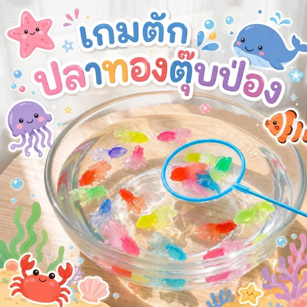 🇹🇭พร้อมส่ง ชุดตักปลาทอง10ตัว พร้อมไม้ตัก