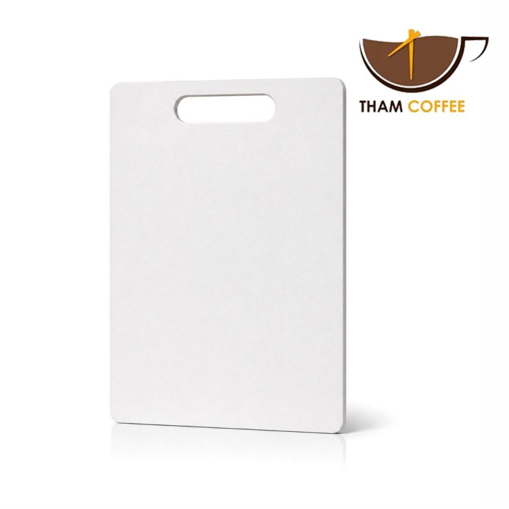 เขียงพลาสติก เขียงทำอาหาร เขียง Cutting board ใช้งานได้สองด้าน ทำความสะอาดง่าย พลาสติก PE ไม่มีสารตกค้าง Tham coffee