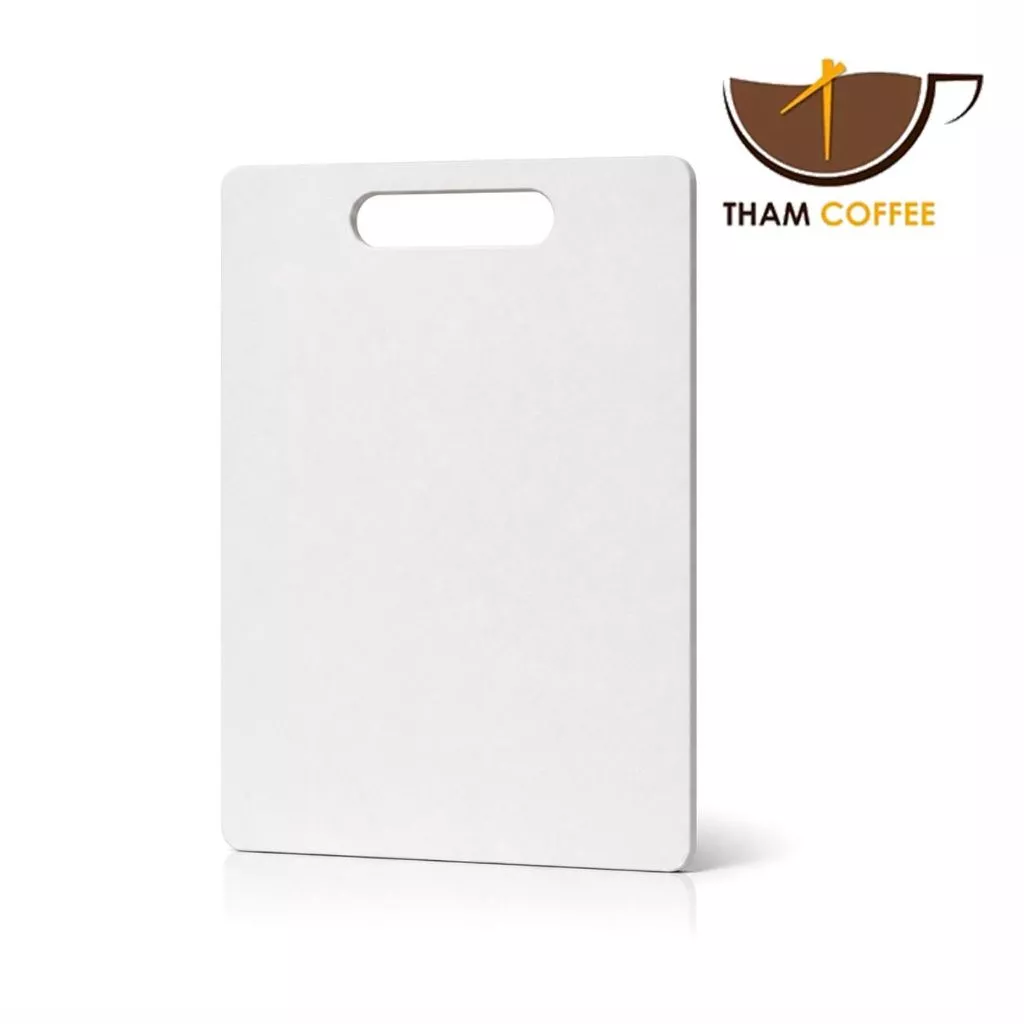 เขียงพลาสติก เขียงทำอาหาร เขียง Cutting board ใช้งานได้สองด้าน ทำความสะอาดง่าย พลาสติก PE ไม่มีสารตกค้าง Tham coffee